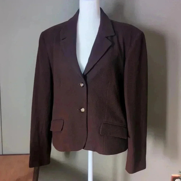 Harvé Benard Brown Wool Blazer - Picture 1 of 9